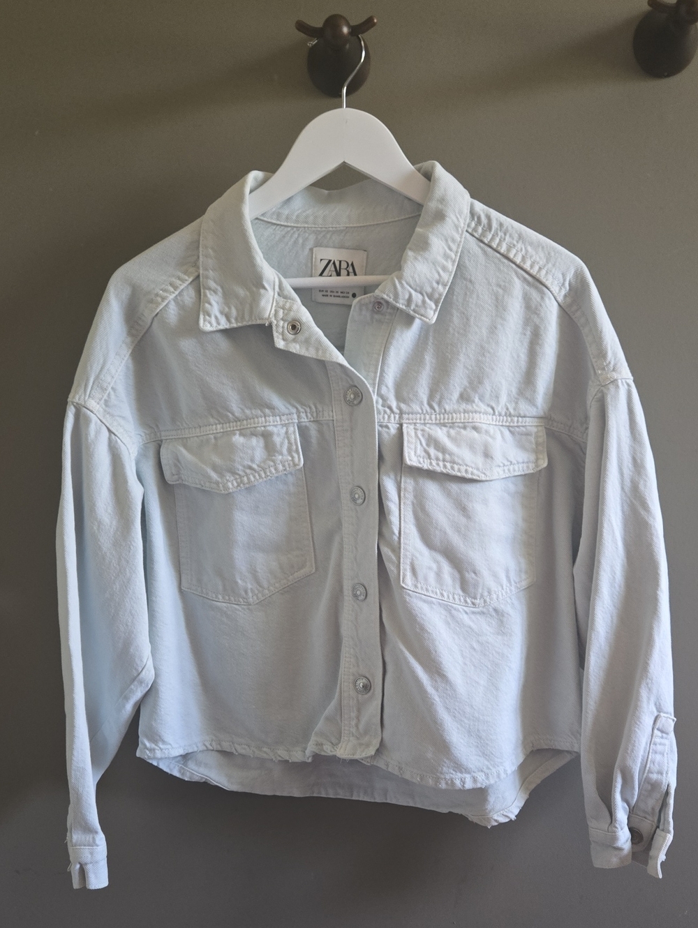 ZARA Pale Blue Boxy Denim Jacket